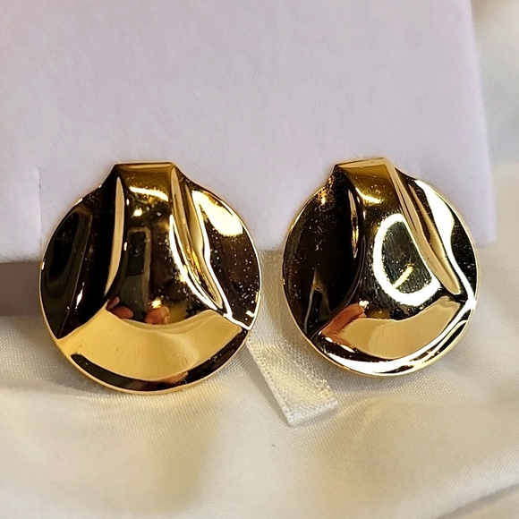 Vintage Gold tone Earrings CLIP-ON Costume Statement Jewelry ✨️ - Picture 3 of 14